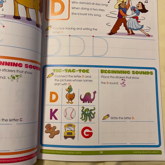 Alphabet Stickers Book Ages 4-6 (Pre-K - K) 267 STICKERS! Sounds, Letters, Order - Picture 8 of 13
